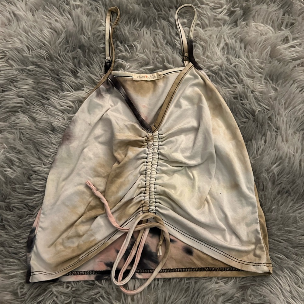 Heart Hips Tie-Dye Camisole with Ruched Front